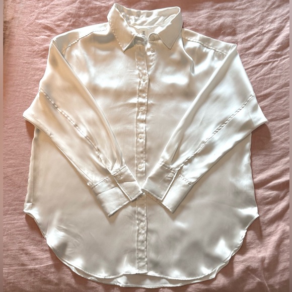 H&M Tops - H&M Classic White Silk Shirt